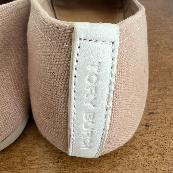Tory Burch Canvas Beige Red Slip On Shoes 9 - Picture 5 of 8